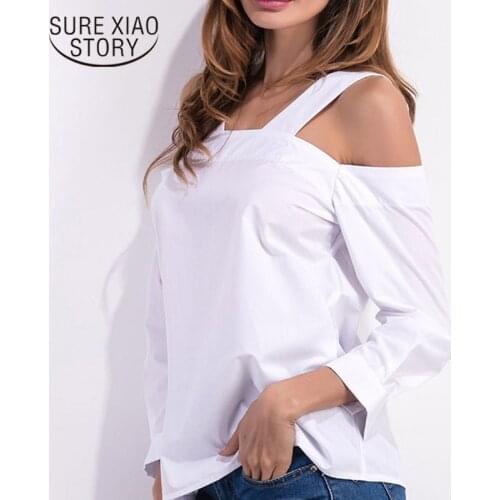 Womens tops and blouses 2019 korean fashion clothing white blouse shirts clothing off shoulder top harajuku ladies tops 3355 50