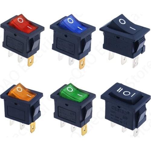 1PCS KCD1 2PIin 3Pin Boat Car Rocker Switch 6A/10A 250V/125V AC Red Yellow Green Blue black Button Best Price KCD1