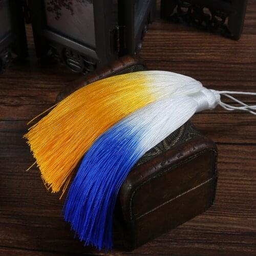 13cm 1PCS Multicolor Gradient Color Tassel Fringe for Curtain Silk Tassel Jewelry Accesorries DIY Sewing Bag Fringe Trim