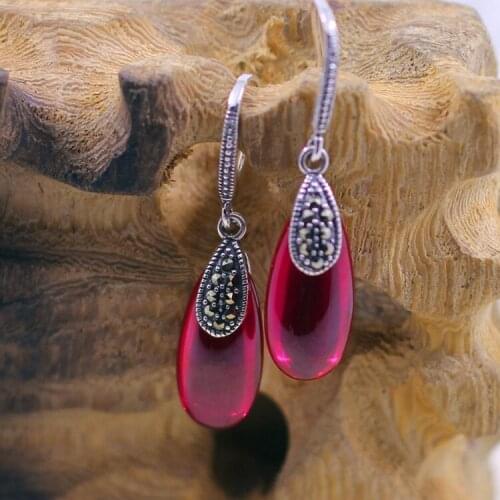 2018 Promotion Hot Sale Brinco The Fashion Of S925 Jewelry Wholesale Eternal Classic Retro Ladies Corundum Earrings