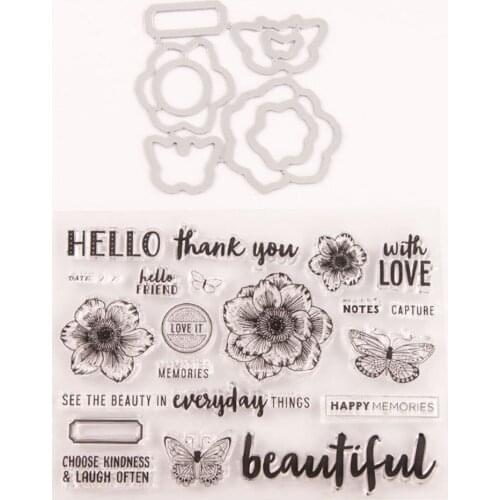 2121 New Flower Butterfly 2021 New Seal Stamp with Cutting Dies Stencil DIY Scrapbooking Embossing Photo