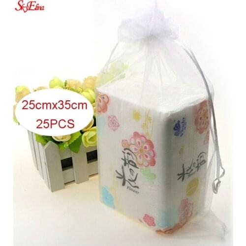 25*35cm 25Pcs Multi-color Large Organza Bags for Wedding Favor Christmas Gift Bag Jewelry Packaging Pouches 8zSH320-25
