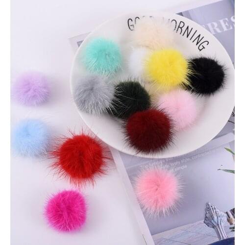 5pcs 4cm Fur Pompom Mink Pom Poms White Soft Pompon DIY Material Earrings Hair Accessories Decor Clothing Shoes Hats Supplies