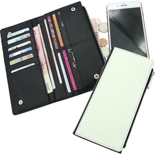 50pcs/Lot sublimation blanks heat transfer printing DIY gift PU leather ladys long twenty percent off purse Sublimation blank