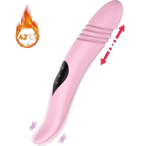 Automatic Induction Telescopic Vibrator Heating Clitoris Licking G spot Vibrator Silicone Magic Wand Massage Sex Toys For Woman