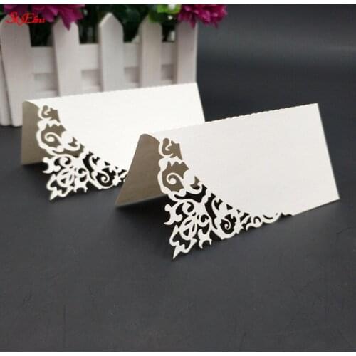 Hollow Out Elegant Table Name Place Seat Paper Laser Cutting Wedding Invitation Card Wedding Party Table Decoration 7Z