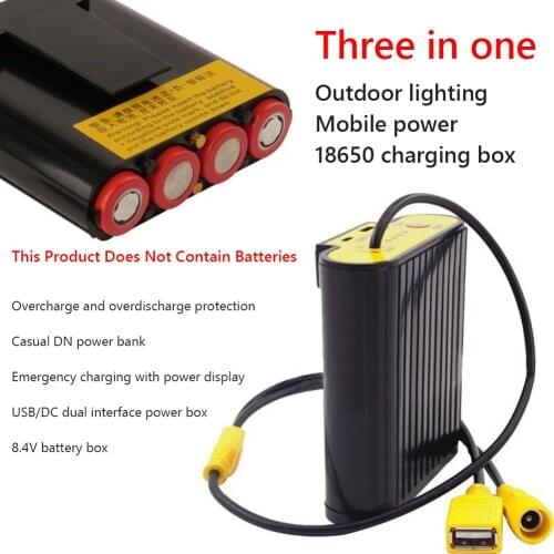 Battery Pack Case Power Bank Box with DC USB Dual Output for Bike Light Electric Vehicle Energy Storage Modified