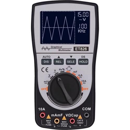 Digital Multimeter Oscilloscope ET827 2-in-1 Intelligent Voltage Resistance Frequency 4000 Counts 20KHz Bandwidth Tester