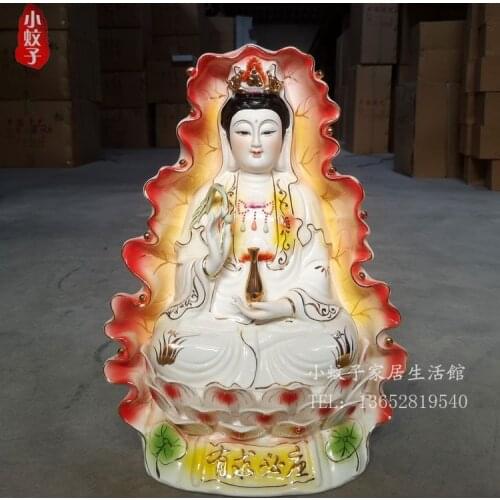 Crafts home decoration accessories decor Fine ceramic bottle Avalokiteshvara Buddha lotus 14-20 inch light ornaments Home Furnis