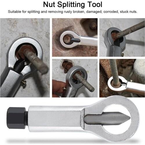Nut Splitter Tools Duty Rust Resistant Damaged Nut Splitter Remover Rusty Nuts Splitter Spanner Remove Cutter Tool Steel Wrench