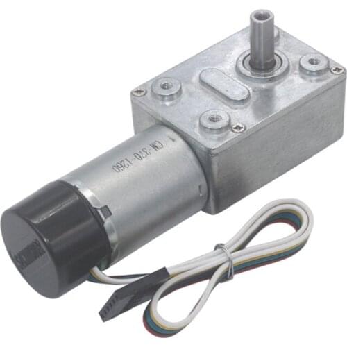 JGY-370 Worm turbine gear DC Motor 3V-24V with encoder 6V 12V 24V Signal Angle Feedback self-locking motor Low speed motor
