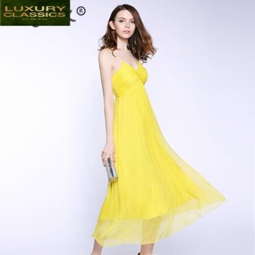 Dress Summer Women Vintage Real Silk Dresses 2021 Korean Elegant Long Sexy White Vestidos Ladies Boho Party Dress 88001