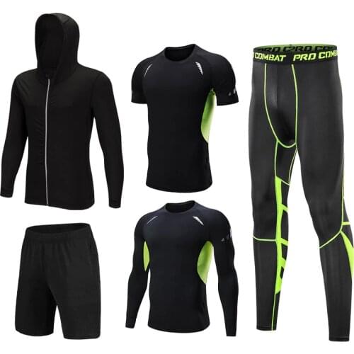 Hot Style Mens Compression Running Sportswear Suits Gym Tights Training Clothes Workout Jogging Sports Set Tracksuit Dry 4XL