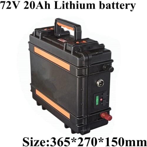 Suitcase 72 Volt Ebike Lithium Battery 72v 20AH Li-Ion Battery Pack with 50Amp BMS For 2000W 3000W Scooter Motor + 5A Charger