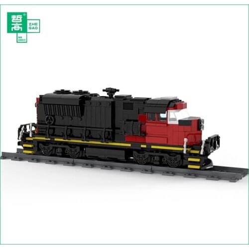MOC High-tech City Series Locomotive Train Modular Building Blocks Transportation Vehicles Bricks Model Kids DIY Toys Xmas Gift