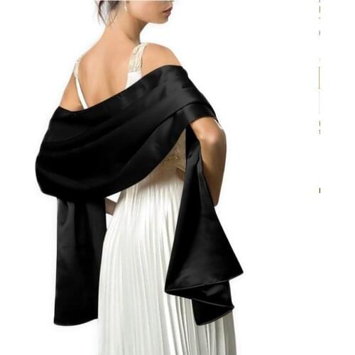 Fashion Long Satin Evening Dress Neck Guard Scarf Womens Bandana Headscarf Winter Thin Tassel Party Cloak Warm Shawl Hhijab Q63