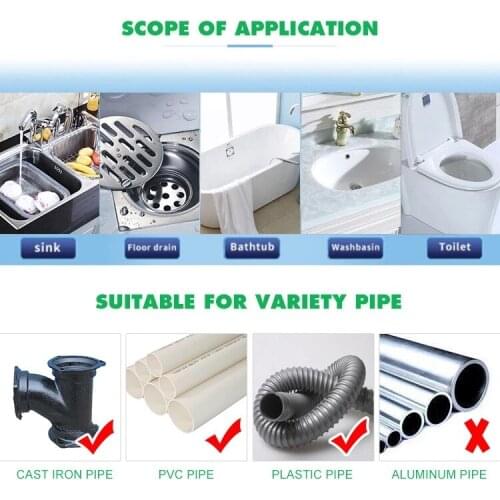 Powerful Pipe Dredging Agent Home Kitchen Sink Drain Cleaner For Sink Drain Sewer Toilet Brush Closestool Clogging Cleaning Tool