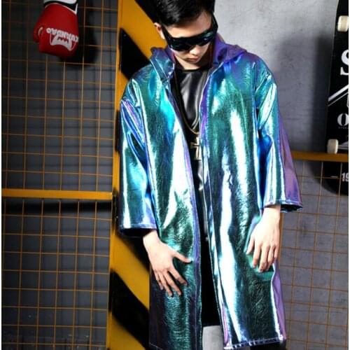 Blue pu jacket men leather clothes mens jackets Cool sense of technology coats jaqueta masculina chaqueta hombre casaco