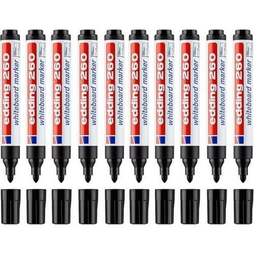 Eddıng white board marker Black 10 pieces stationery school board marker office whiteboard blackboard marker