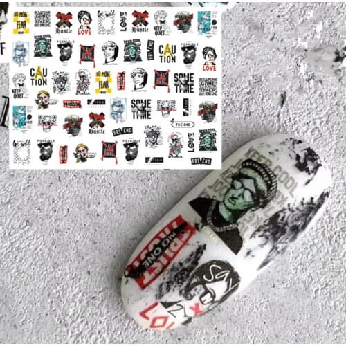 F-532 FANTASTY Newest letter series F english letter colorful designs 3d nail art sticker nail decal accessories