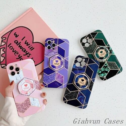 Plating Shrink Stent Stander Ring Holder Soft Cases For iphone 11 pro max 12 Pro Max MiNi X XS Max XR 7 8 Plus SE 2020 Cover