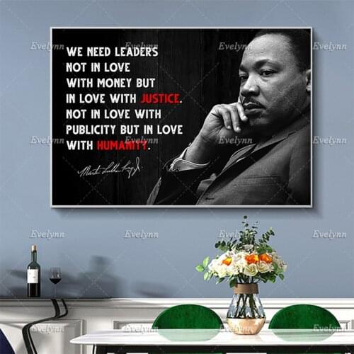 Martin Luther King Poster , Human Rights, Black Pride, Civil Right, African American Leader Home Decor Prints Wall Art Canvas