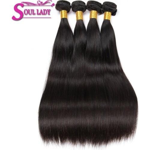 Soul Lady Malaysian Straight Hair 100% Human Hair Bundles 8-30 inch 1/3/4 Pcs/Lot Remy Hair Weaving Tissage Cheveux Humain
