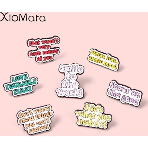 Multicolor Post-It Notes Encourage Convenient Sticker Enamel Pin Text Quotes Badge Lapel Brooches Ladies Collar Bag Gift Jewelry