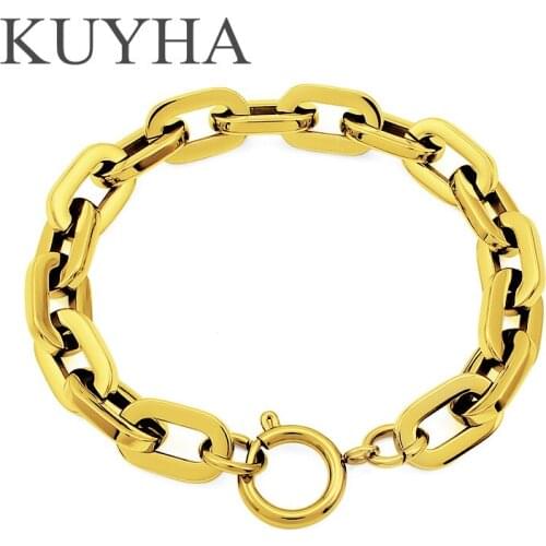 Luxury 15mm creative shiny chain shape Bracelet for Man Women Girl Party Jewelry Valentines Day present