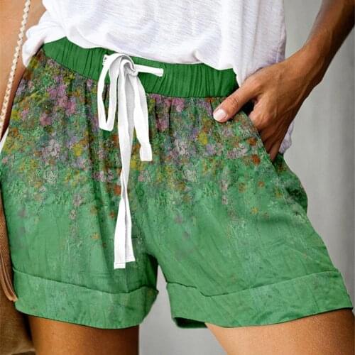 Floral Print Shorts Women Summer Drawstring Waist Wide Leg Shorts for Women Loose Shorts Plus Size Woman Shorts Femme Shorts