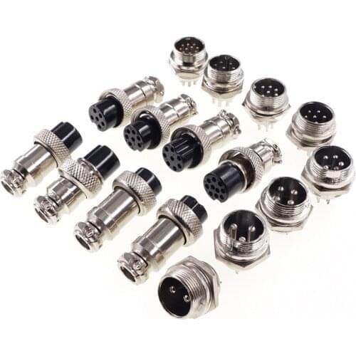 1set GX16-2/3/4/5/6/7/8/9/10 Pin Male Female 16mm Wire M16 Circular Aviation Connector Socket Plug Metal Vertical