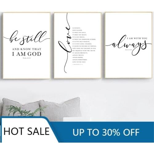 Christian Bible Verse Quote Wall Art Canvas Painting Posters Prints Black White Wall Decor Scripture Christ Aesthetic Home Decor