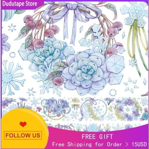 Journal Washi Tape Sticker Snowflake Flower Long Cycle Special Oil