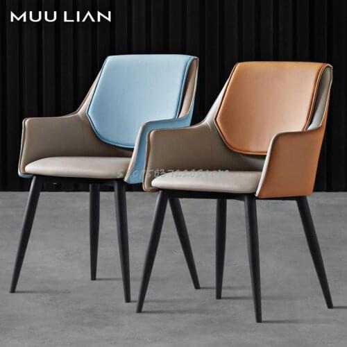 Nordic Family Restaurant Soft Bag Dining Chair Makeup Back Manicure Stool Modern Simple Hotel Negotiation Luxury Chair