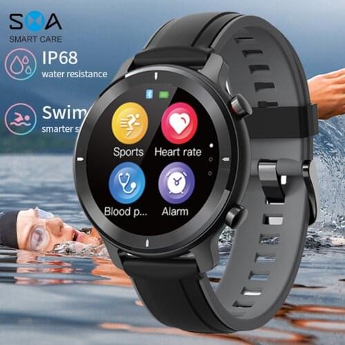 Smart Sports Watch bracelet GPS waterproof IP68 Swimming heart rate monitoring Full Alloy body Touch 1.3"IPS smart watch R4
