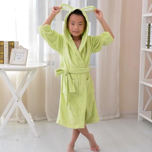 Green Color lovely Cute Cotton Robe warm terry robe
