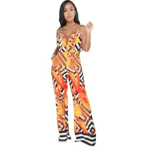 Womens Crossed V Neck Jumpsuits Summer Casual Romper Long Pants
