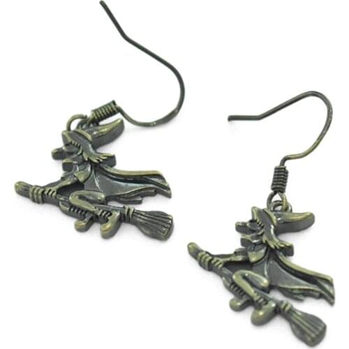 2020 Halloween Mini Witch Drop Earrings For Women Girls Vintage Halloween Hook Earrings Fashion Jewelry Dropship Wholesale