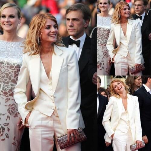 Ivory Bridal Women Tuxedos Set Wedding Custom Made Mother of the Bride Pants Suits Party Evening Wear Coat 3 Pieces