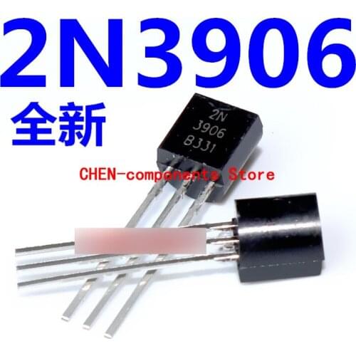 100pcs 2N3906 straight Insert Triode TO-92 brand new