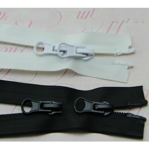 2 PCS/LOT MOST FREE SHIPPING Waterproof Zipper Impermeable DOUBLE SLIDER WAY BLACK, WHITE FOR SLEEPING BAG Sewing Accessories