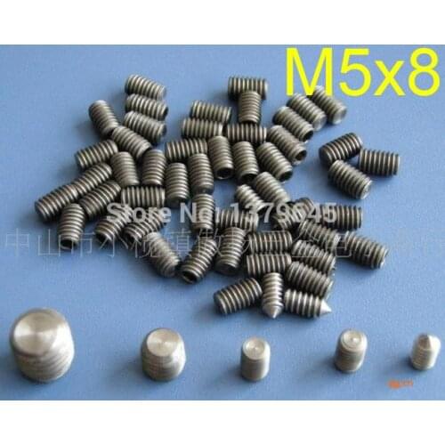 50pcs GR2 Titanium Ti M5x8 M5 thread 8mm m5*8length Hex Socket Titanium Set Screw Titanium fastening screws