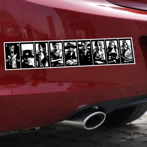 28CM*6CM ONE PIECE Car Stickers Luffy Pirate Cartoon Creative Funny Decals Shielded Cover Scratches Auto Tuning Styling D16