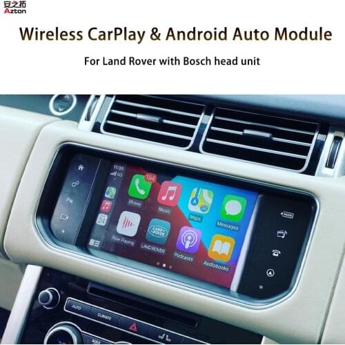 AZTON Car Radio Upgrade For Land Rover Range Rover Sport Discovery Evoque Bosch IOS iPhone Wireless CarPlay Android Auto Module