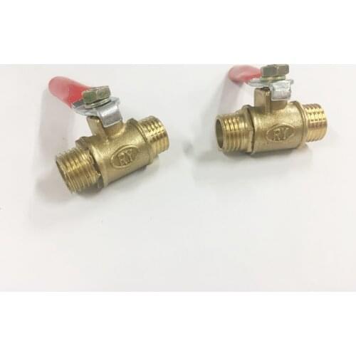 Free shipping 1/4",3/8",1/2" Double male ball valve external thread ,brass ball valve ,copper valve, copper fitting