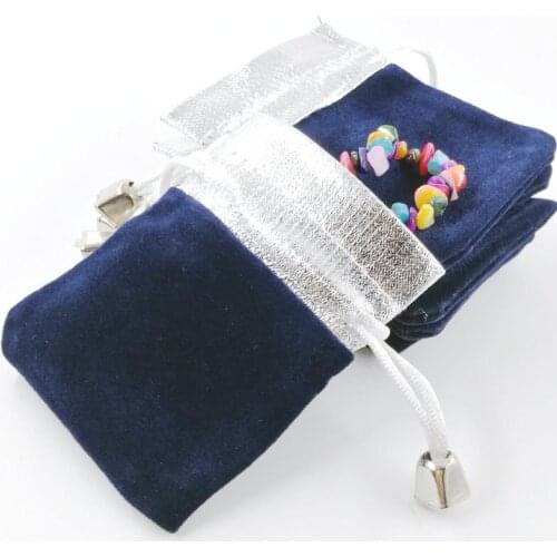 Free Shipping Hot Sell 100pcs 7*9cm blue Top Velvet Jewelry Gift Bags,phone Bag