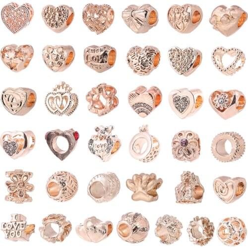 2Pcs/Lot 45 Styles Star Heart Dog Paw Charms Beads Fit Original Charm Bracelets Necklaces For Women Jewelry Making Special Offer