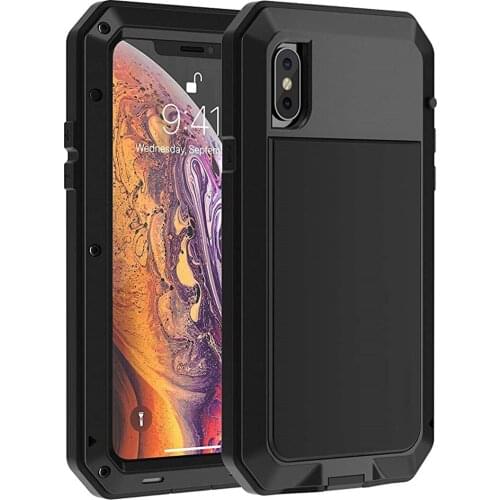 IPhone Xs Max Case, Heavy Duty Shockproof [Tough Armour] Metal Case with Built-in Screen Protector, 360 Full Body Protective