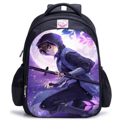 Kids cartoon schoolbag assassin Wu Liuqi printing boys 1-6 grade pupils backpack kindergarten lightweight Oxford mochila