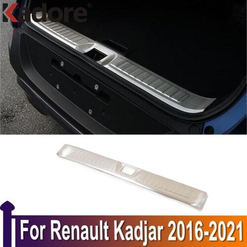 For Renault Kadjar 2016 2017 2018 2019 Stainless Steel Rear Bumper Pad Protector Trim Tail Trunk Scuff Plate Cover accessories